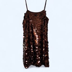 a new day Brown Sequin Party Dress